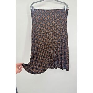 Whimsigoth Lularoe Azure Skirt Hi Low Stretch Dark Boho Fairy Grunge Geo Large